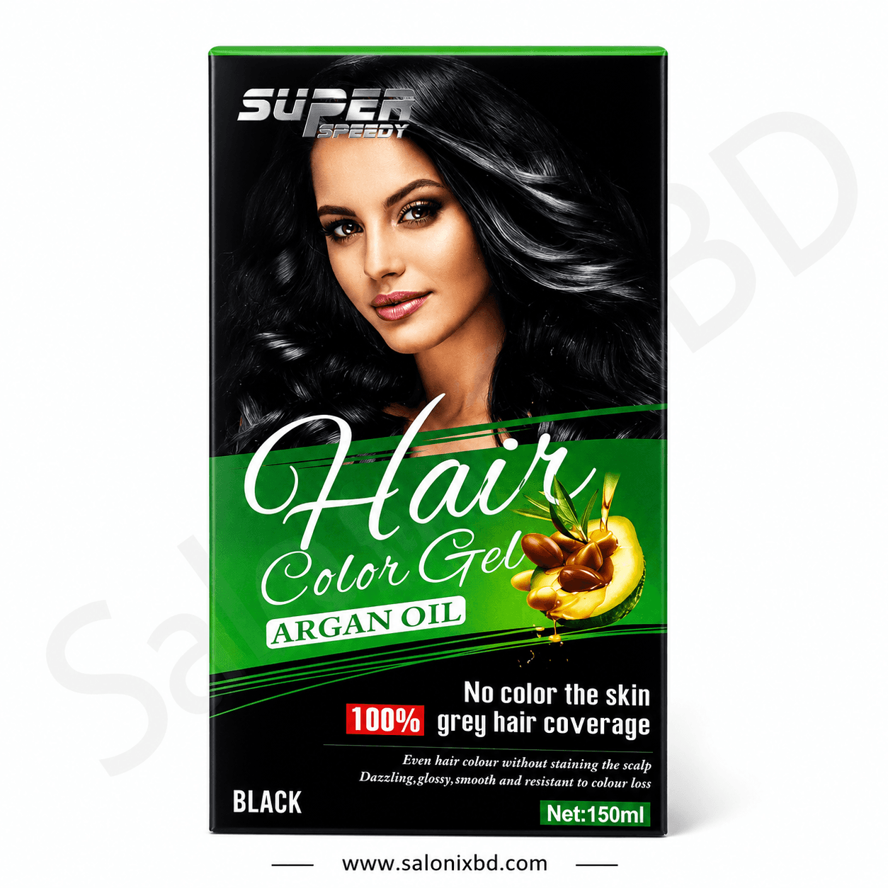 Super Speed Hair Color Gel Argan Oil (Black) 150ml