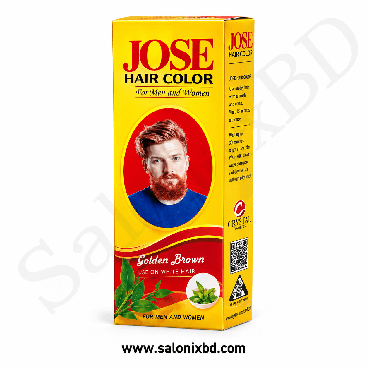 JOSE Hair Color Golden Brown (130 ml) একটি সহজে ব্যবহারযোগ্য হেয়ার কালার, যা পুরুষ ও মহিলা উভয়ের জন্য উপযোগী