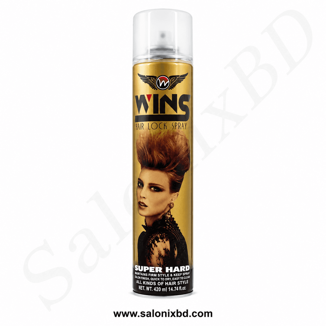 Wing Hair Lock Spray – Super Hard Hold (420ml) একটি প্রফেশনাল মানের হেয়ার সেটিং স্প্রে