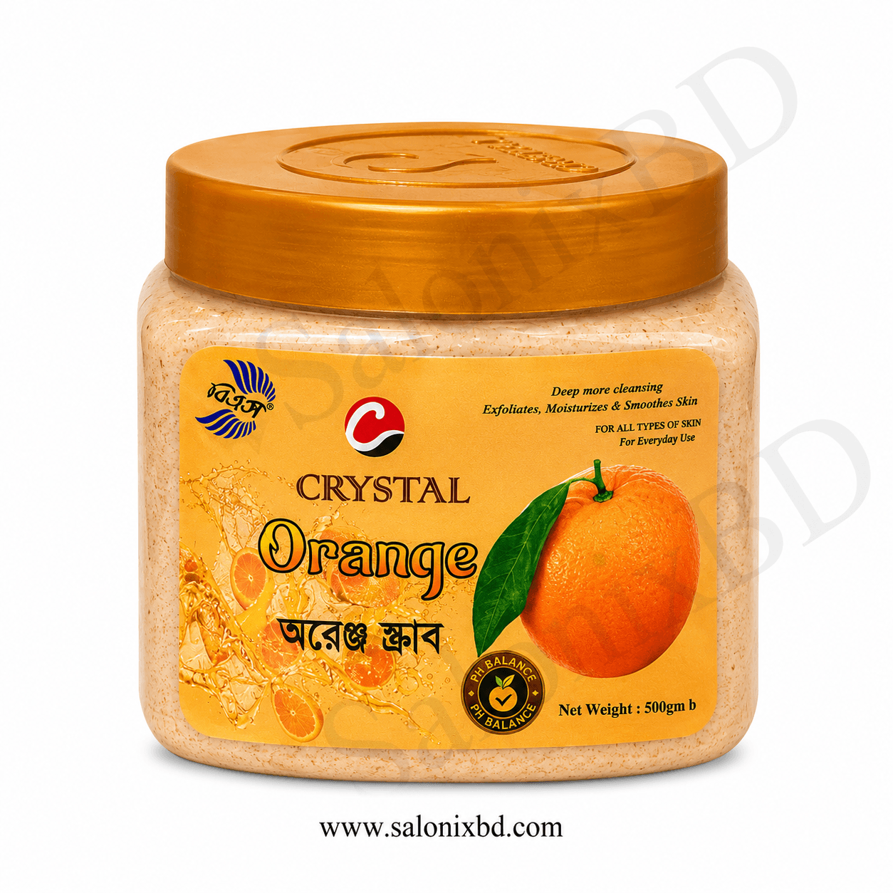 Crystal Orange Scrub 500g অরেঞ্জ এক্সট্র্যাক্ট সমৃদ্ধ স্ক্রাব