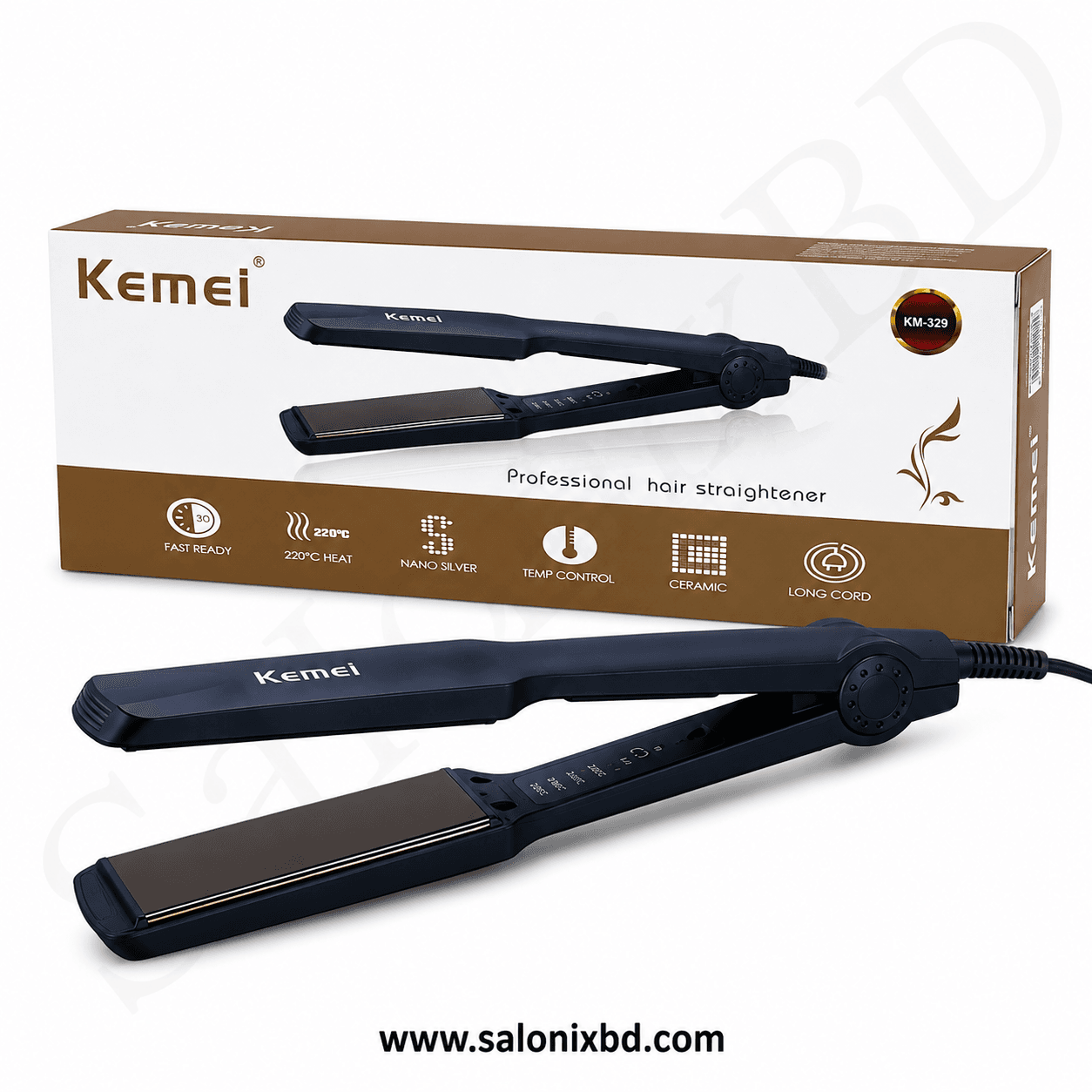 Kemei KM-329 Professional Hair Straightener একটি উচ্চমানের হেয়ার স্ট্রেইটনার