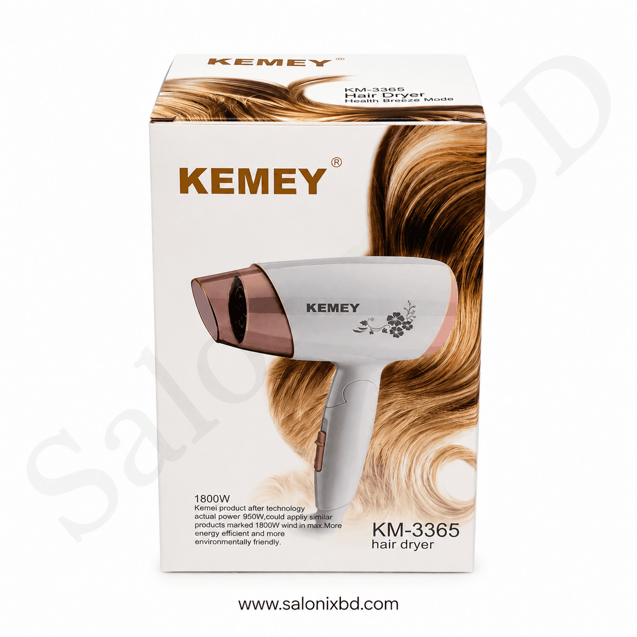 KEMEY KM-3365 Hair Dryer – 1800W একটি কমপ্যাক্ট ও ব্যবহারবান্ধব হেয়ার ড্রায়ার