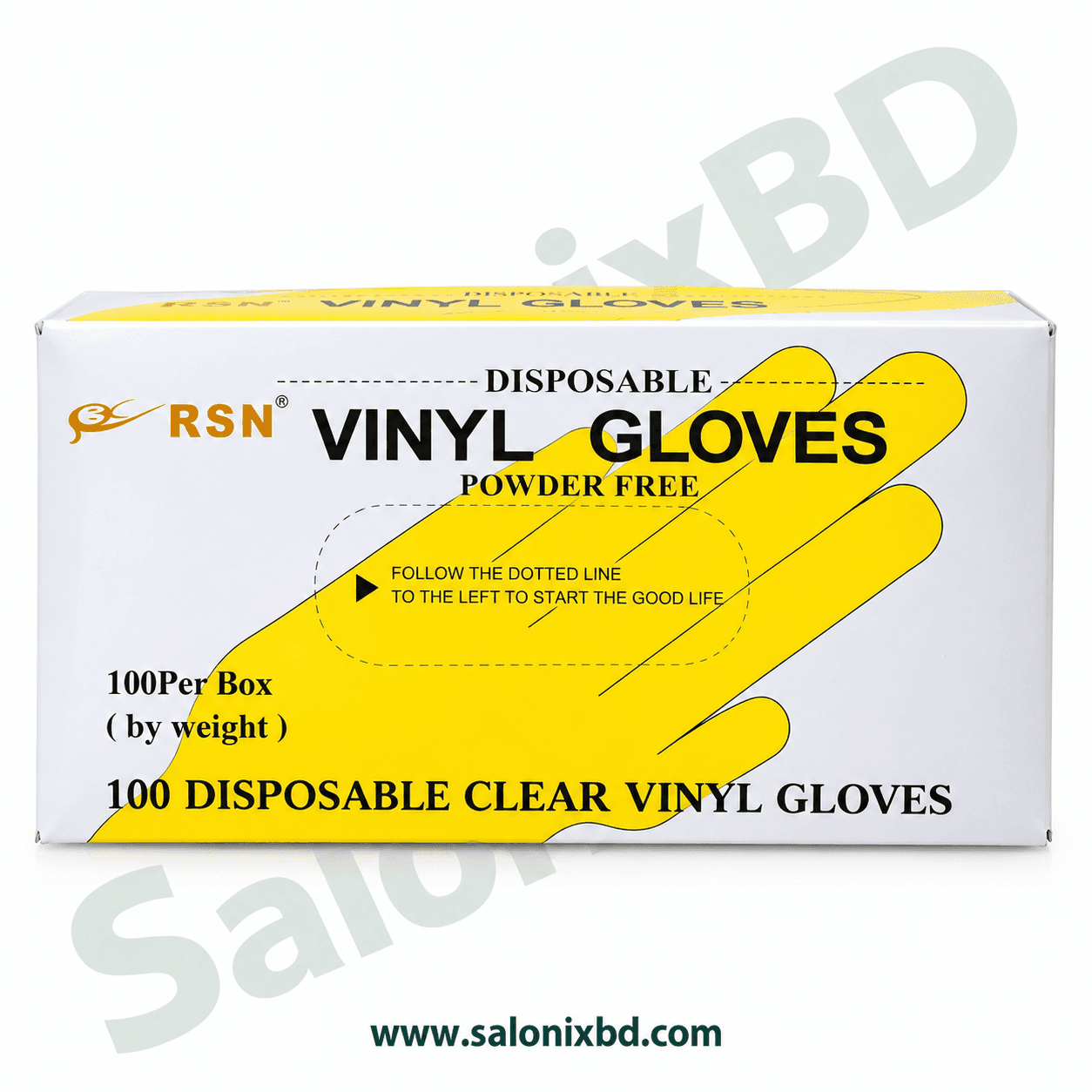 RSN Disposable Vinyl Gloves Powder Free  স্বচ্ছ (Clear) ভিনাইল গ্লাভস