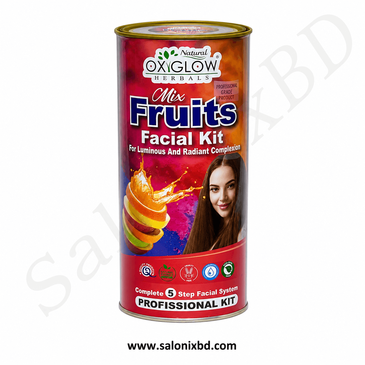 OXIGLOW Herbals Mix Fruits Facial Kit 1500g (Professional Kit) একটি প্রফেশনাল ৫-স্টেপ ফেসিয়াল কিট