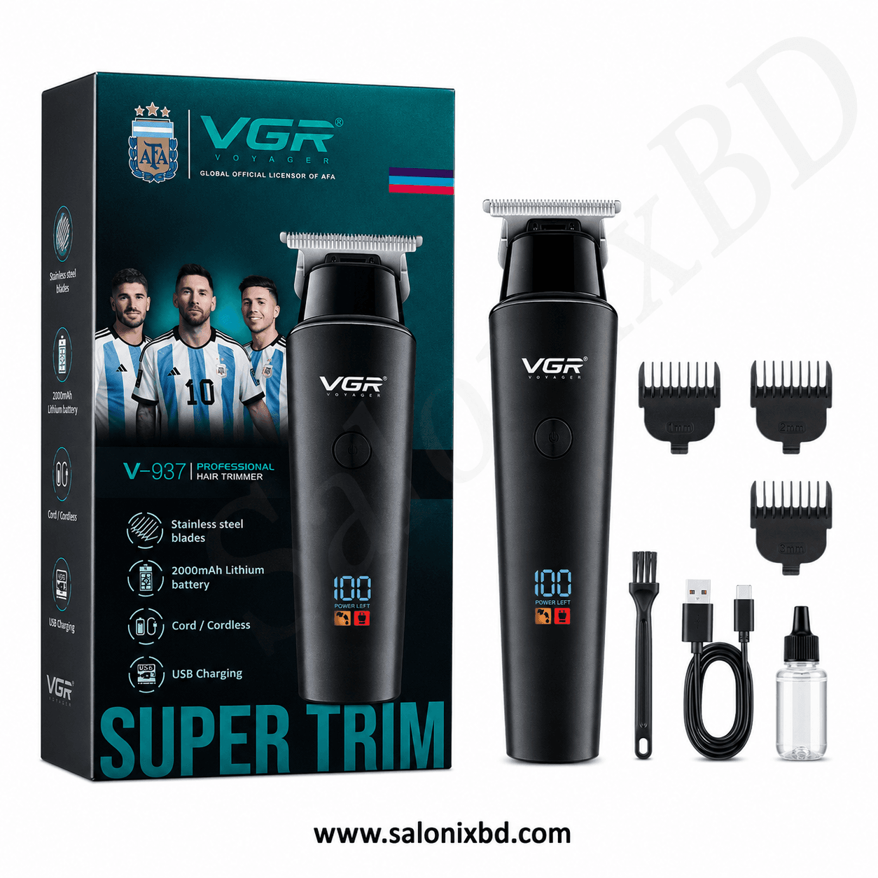 VGR V-937 Professional Hair Trimmer একটি আধুনিক ও শক্তিশালী কর্ডলেস হেয়ার ট্রিমার