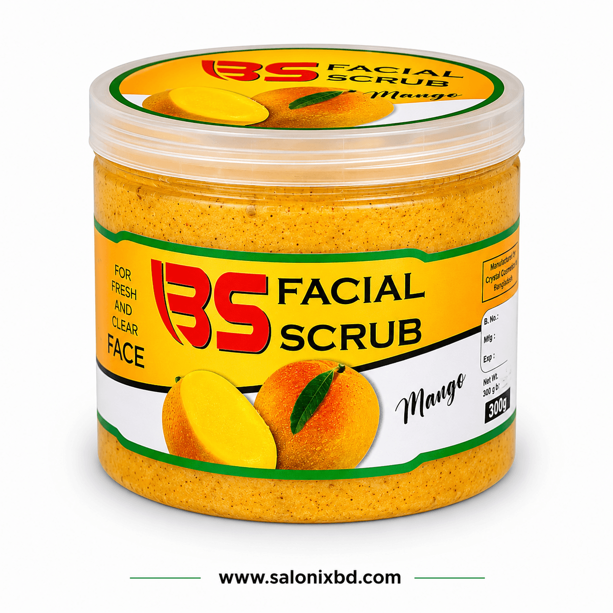 BS Facial Scrub Mango ১ কেজি ম্যাঙ্গো এক্সট্র্যাক্ট সমৃদ্ধ ফেসিয়াল স্ক্রাব