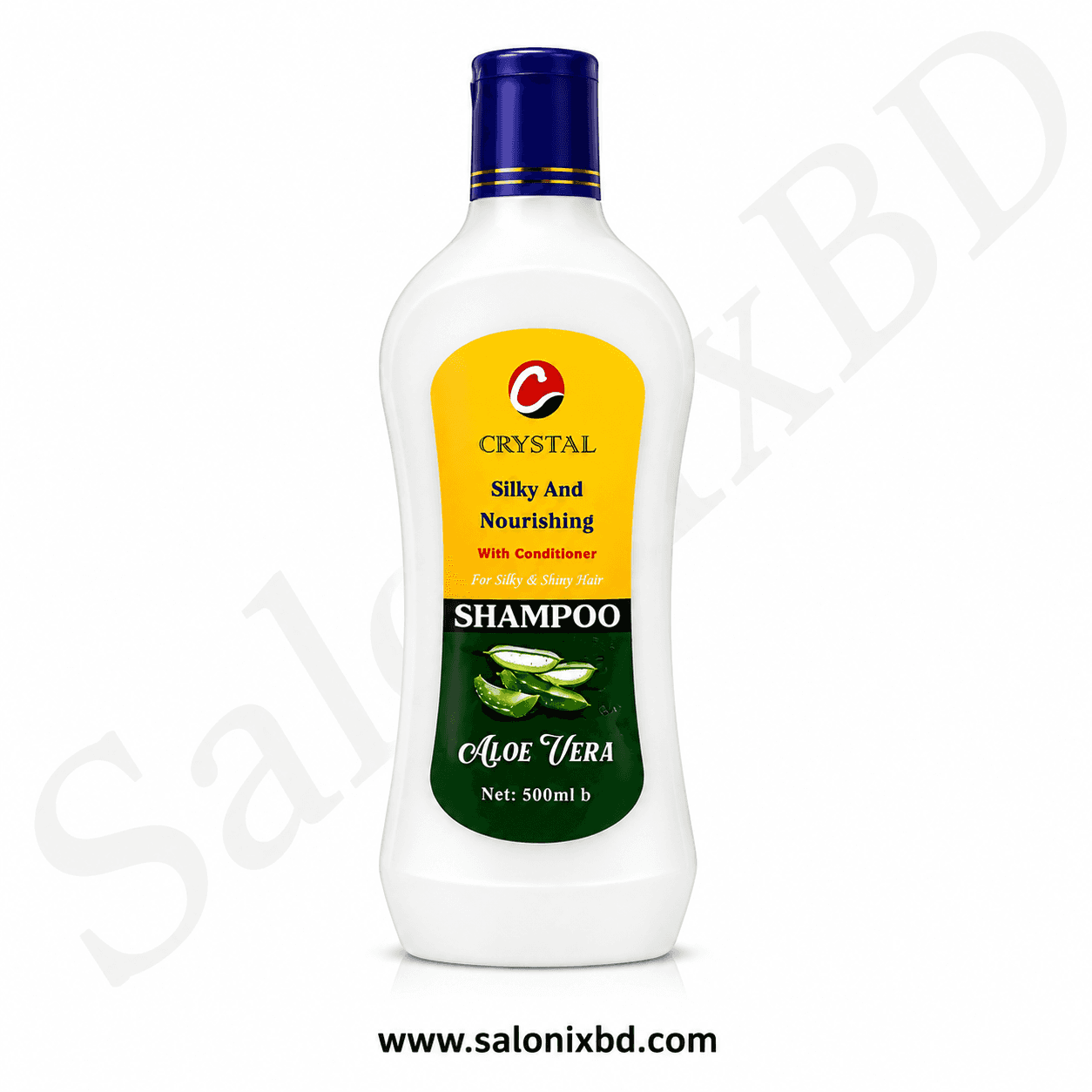 Crystal Silky And Nourishing Shampoo with Conditioner Aloe Vera 500ml হলো অ্যালোভেরা সমৃদ্ধ একটি পুষ্টিদায়ক শ্যাম্পু