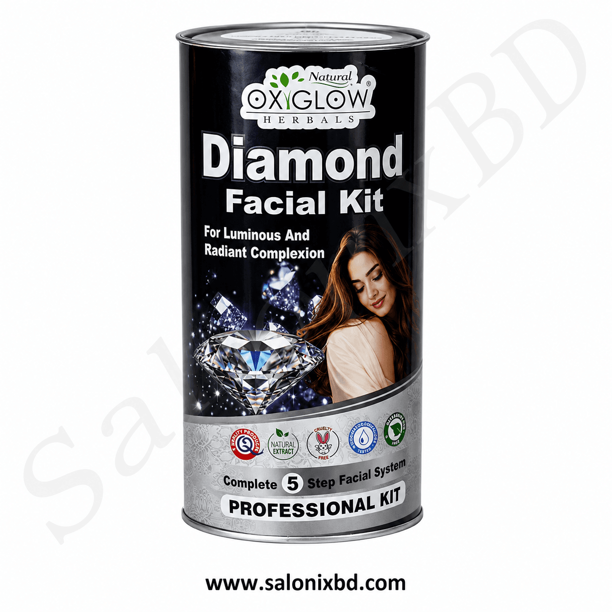 OXIGLOW Herbals Diamond Facial Kit একটি প্রফেশনাল ৫-স্টেপ ফেসিয়াল কিট