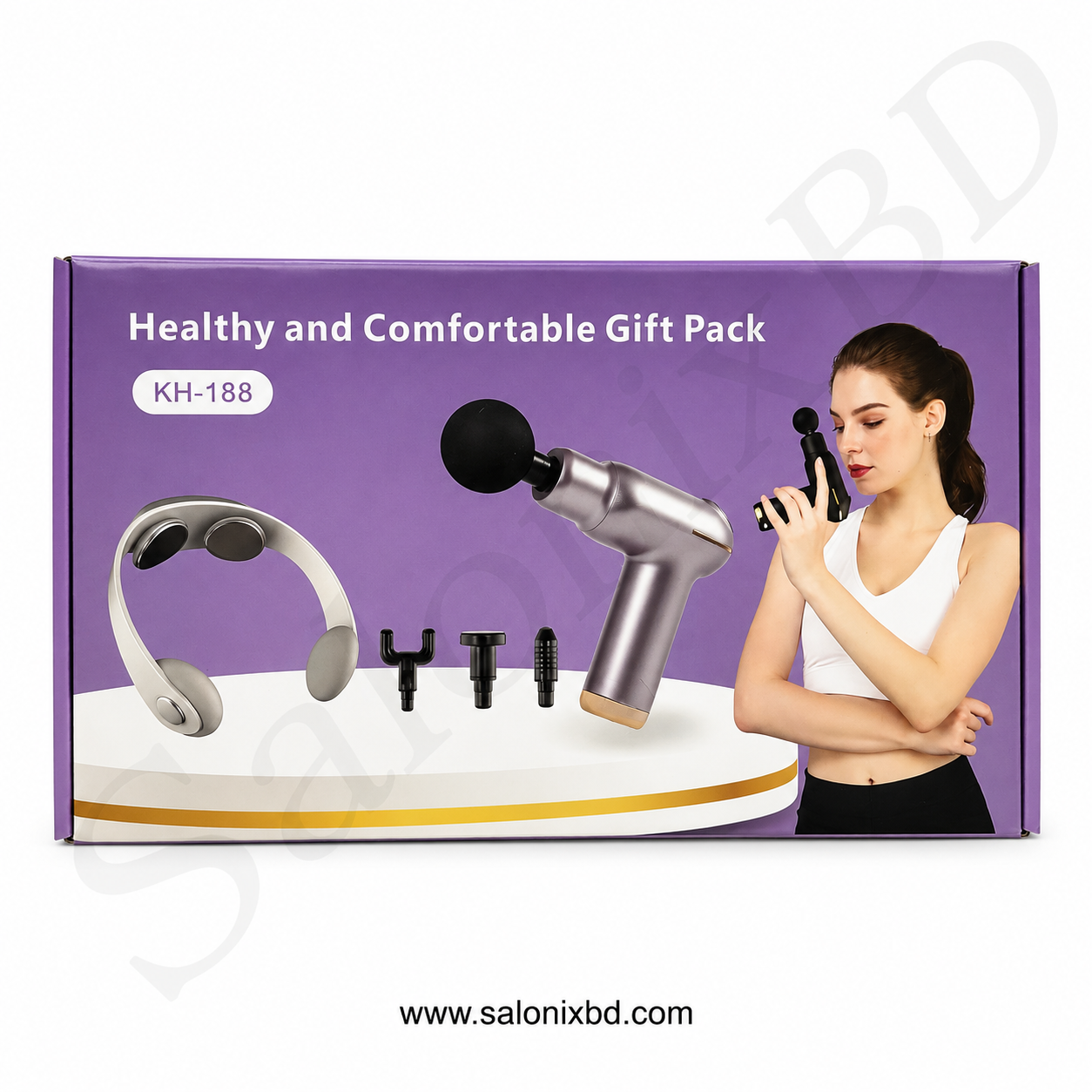 Healthy and Comfortable Gift Pack KH-188 (ম্যাসাজ গান ও নেক ম্যাসাজার সেট)