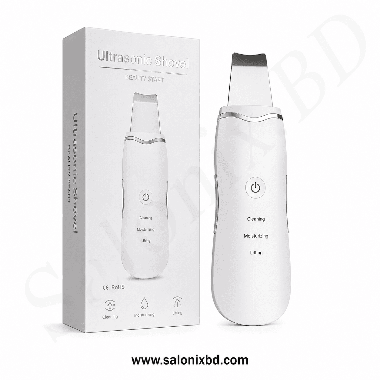 Ultrasonic Skin Scrubber আল্ট্রাসনিক ভাইব্রেশনের মাধ্যমে ত্বকের গভীর থেকে ময়লা, অতিরিক্ত তেল, ব্ল্যাকহেড, ডেড স্কিন ও অবশিষ্ট মেকআপ পরিষ্কার করতে সাহায্য করে