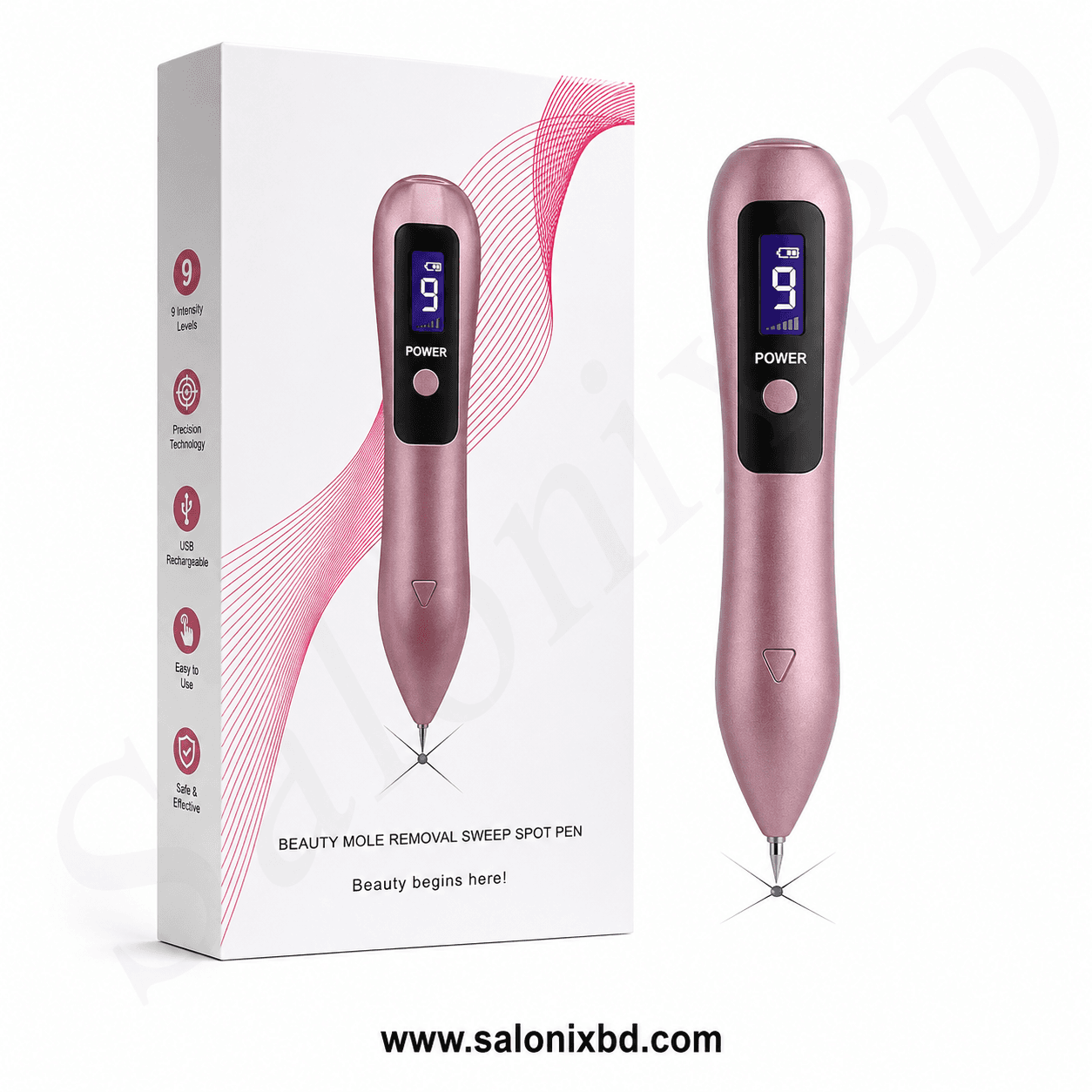 Beauty Mole Removal Sweep Spot Pen একটি আধুনিক বিউটি কেয়ার ডিভাইস, যা ছোট তিল (Mole), স্কিন ট্যাগ, ফ্রেকলস এবং অন্যান্য ছোট ত্বকের দাগের জন্য