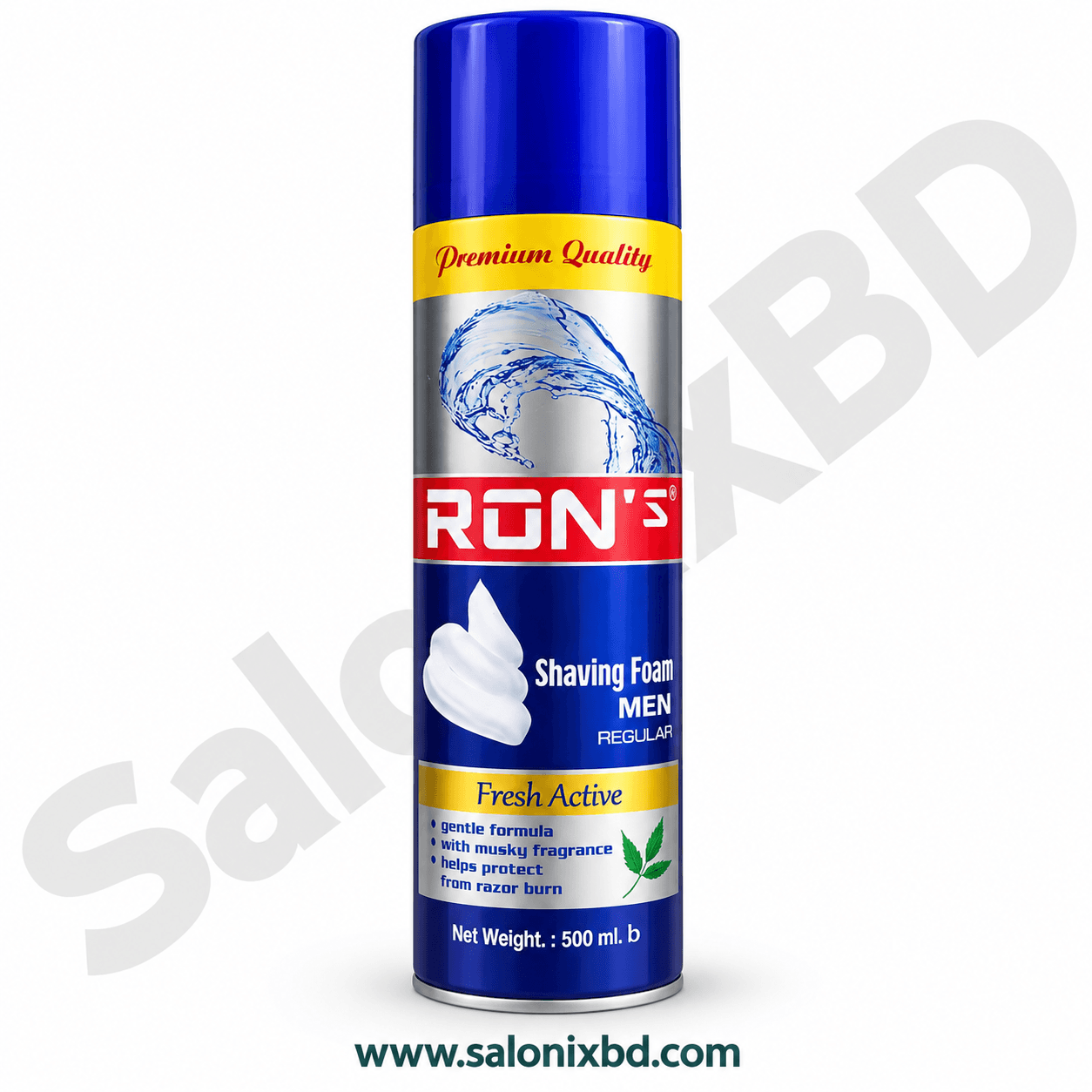 RON’S Fresh Active Shaving Foam Men Regular 500ml – Professional Shaving Foam