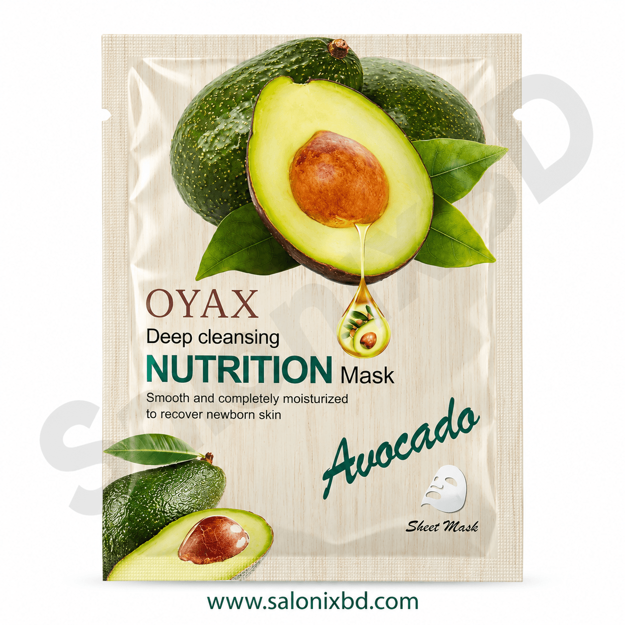 OYAX Avocado Nutrition Mask হলো Avocado-based nourishing facial sheet mask