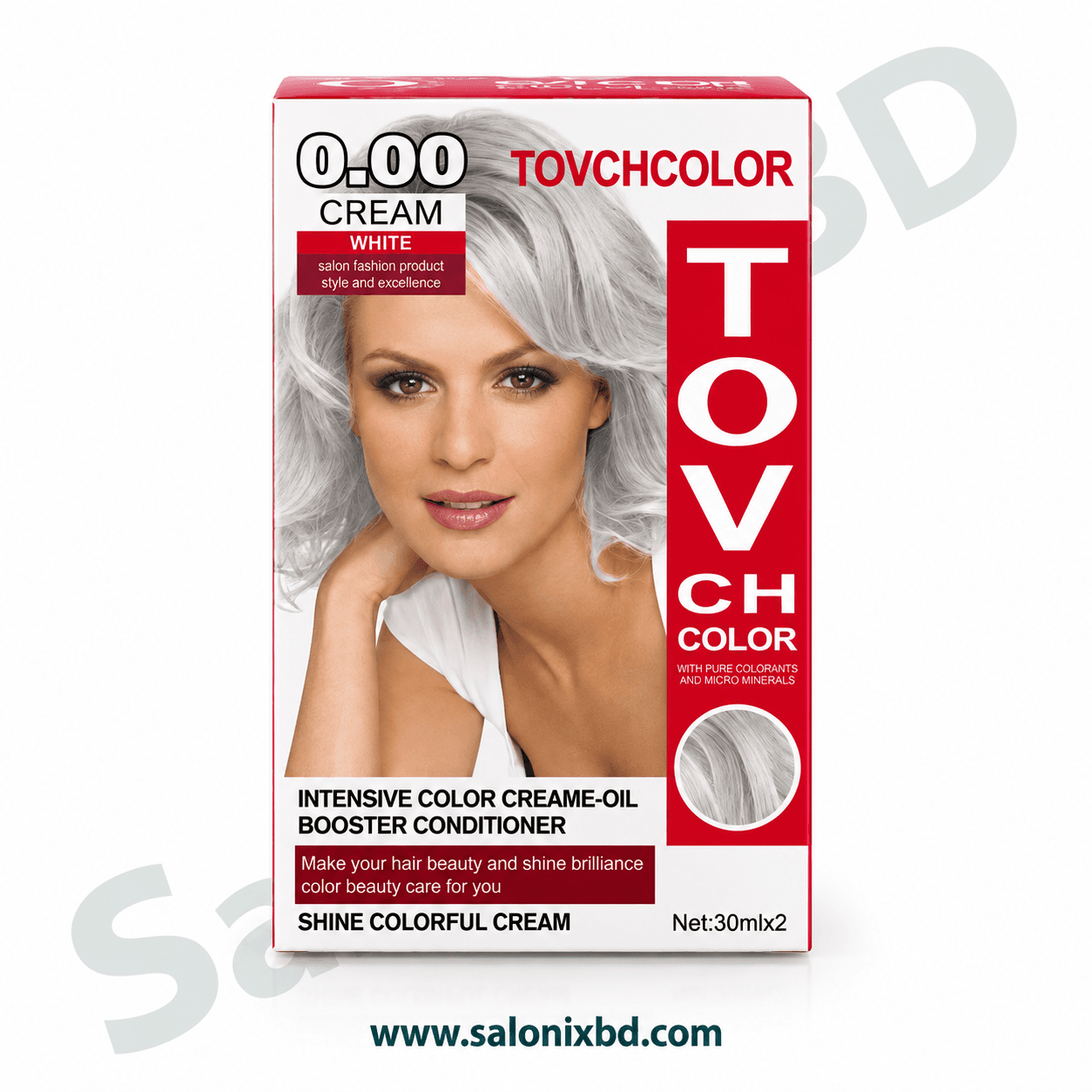 TOVCHCOLOR 0.00 White Cream Hair Color (30ml × 2)