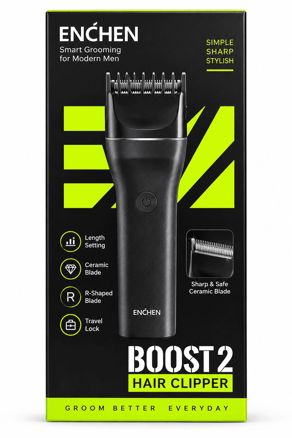 ENCHEN Boost 2 Hair Clipper হলো দৈনন্দিন হেয়ার কাটিং, ট্রিমিং ও গ্রুমিংয়ের জন্য একটি স্মার্ট ও কমপ্যাক্ট হেয়ার ক্লিপার