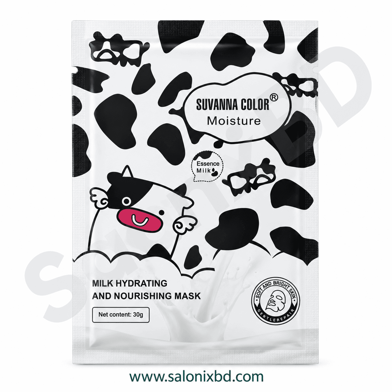 SUVANNA COLOR Milk Hydrating & Nourishing Mask 30g হলো Milk Essence সমৃদ্ধ একটি moisturizing facial sheet mask