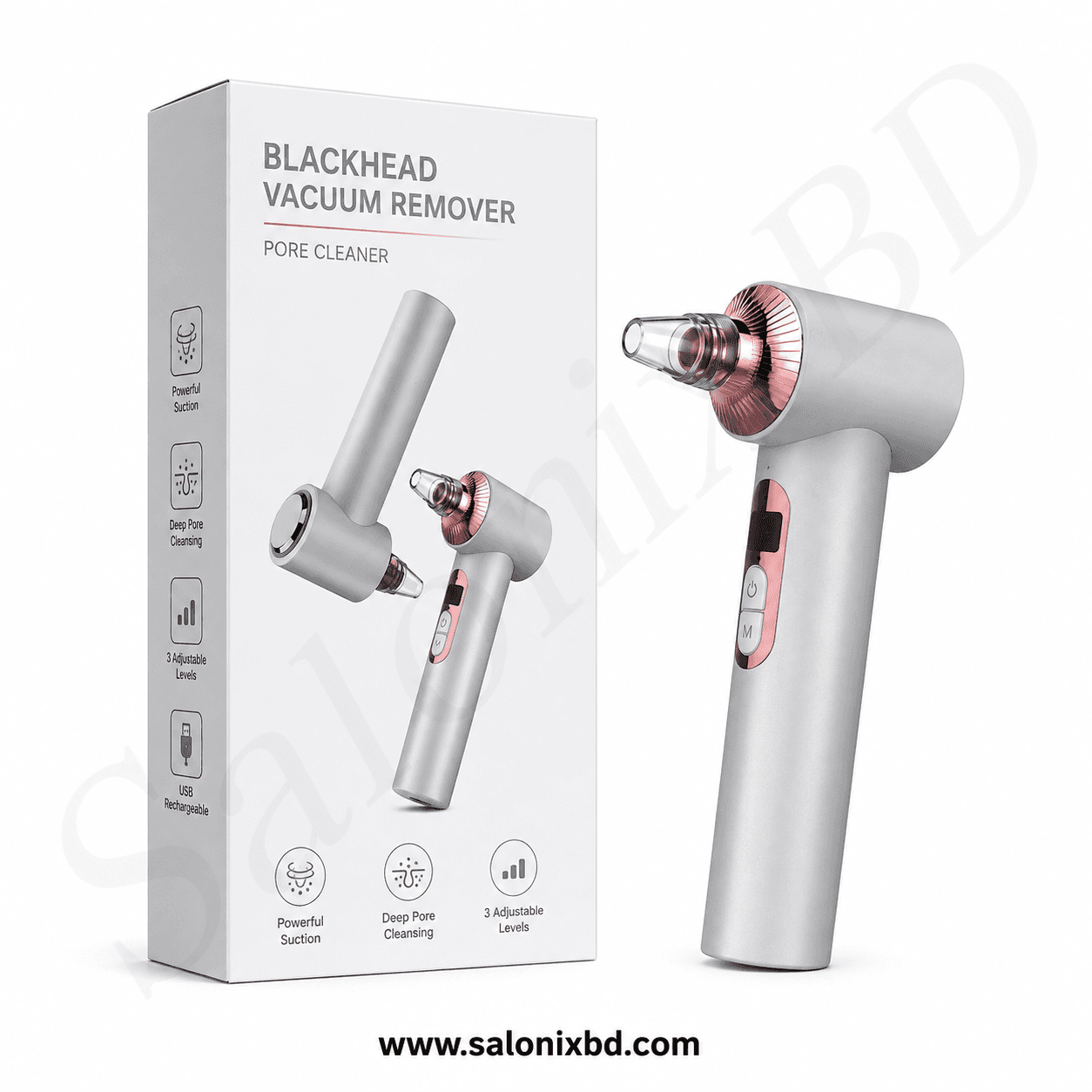Blackhead Vacuum Remover (Pore Cleaner) ব্ল্যাকহেড ও হোয়াইটহেড পরিষ্কার করতে সহায়ক