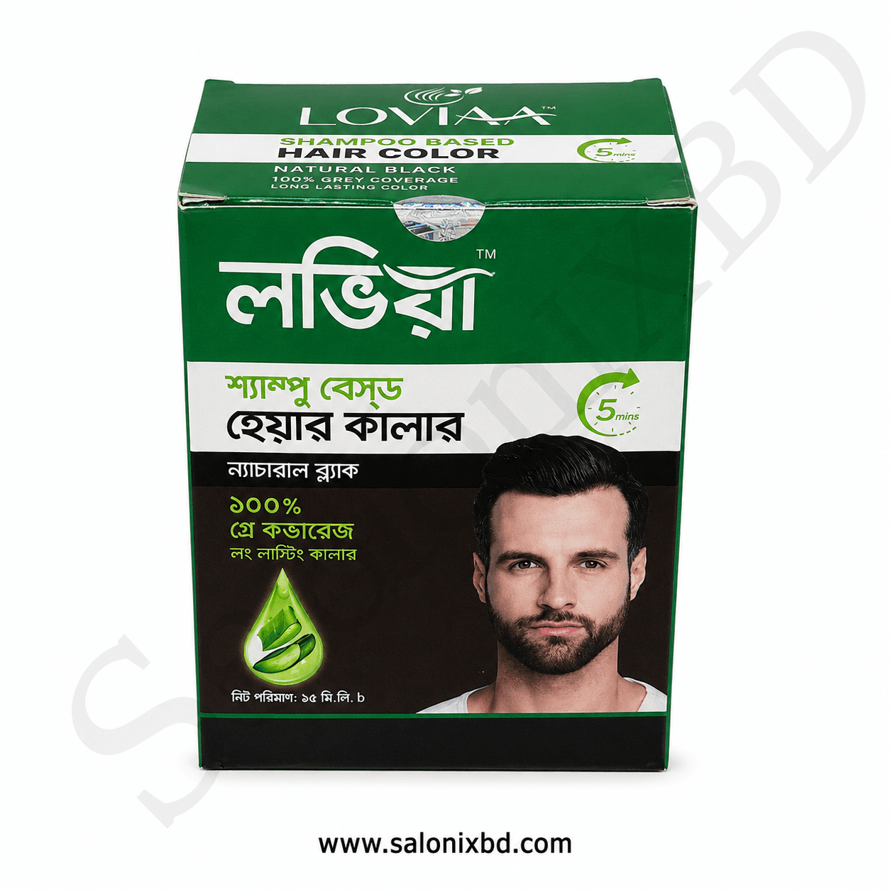 Loviaa Shampoo Based Hair Color Natural Black – 12 Pcs