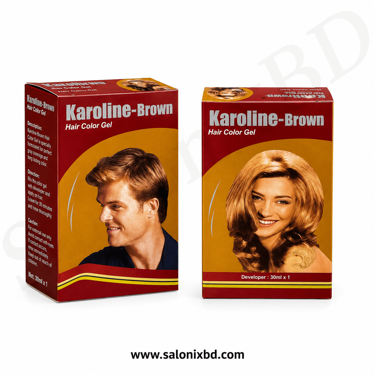 Karoline-Brown Hair Color Gel চুলে আকর্ষণীয় ব্রাউন শেড আনতে সহায়ক ( ১ বক্স)